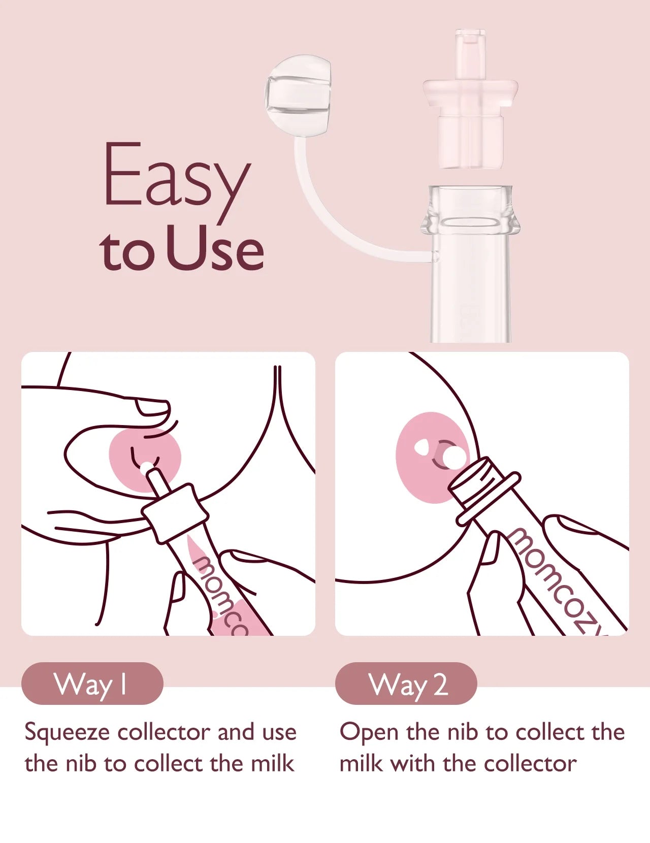 Colostrum Collector, Portable Reusable Breast Milk Collector and Storage Bottles, 5Ml, 2Pcs
