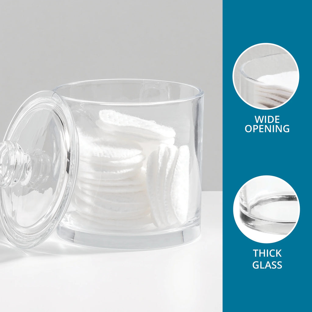 Small Glass Apothecary Vanity Jar, Clear