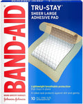 Brand Tru-Stay Adhesive Pads, Large Sterile Bandages, 10 Ct