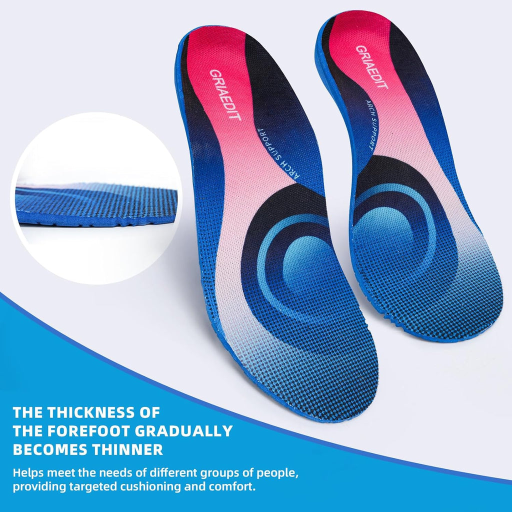 Heavy-Duty Arch Support Insoles for 240+ Lbs, Orthotic Plantar Fasciitis Relief,
