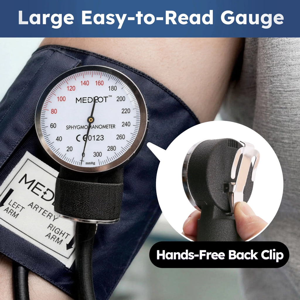 Manual Blood Pressure Cuff, Aneroid Sphygmomanometer and Stethoscope Kit, BP Cuff 10"-16"