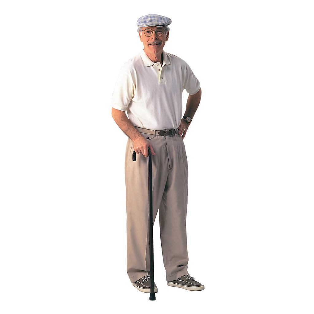 round Handle Wood Cane with Rubber Tip for All Occasions, 36" Height, 250 Lb Capacity, Black