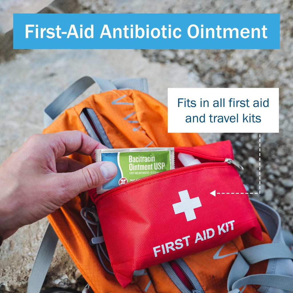 Tender Gentle Bacitracin Antibiotic Ointment Packets - 144 Ct. Bacitracin Zinc USP - Infection Prevnetion - Single Use - First Aid Kits