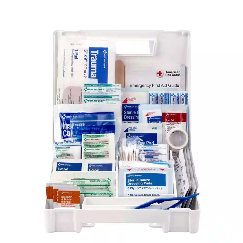 130-Piece Plastic OSHA First Aid Kit