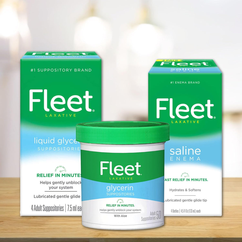 Laxative Saline Enema, Constipation Relief for Adults, Fast-Acting Prefilled Enema Kit, 4.5 Fl Oz, 2 Bottles
