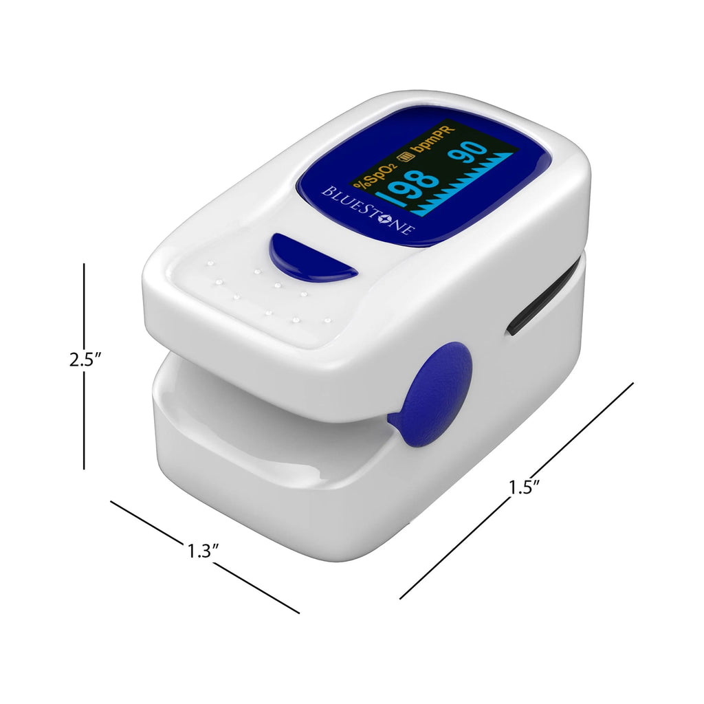 Portable Finger Pulse Oximeter with Carrying Case and Lanyard