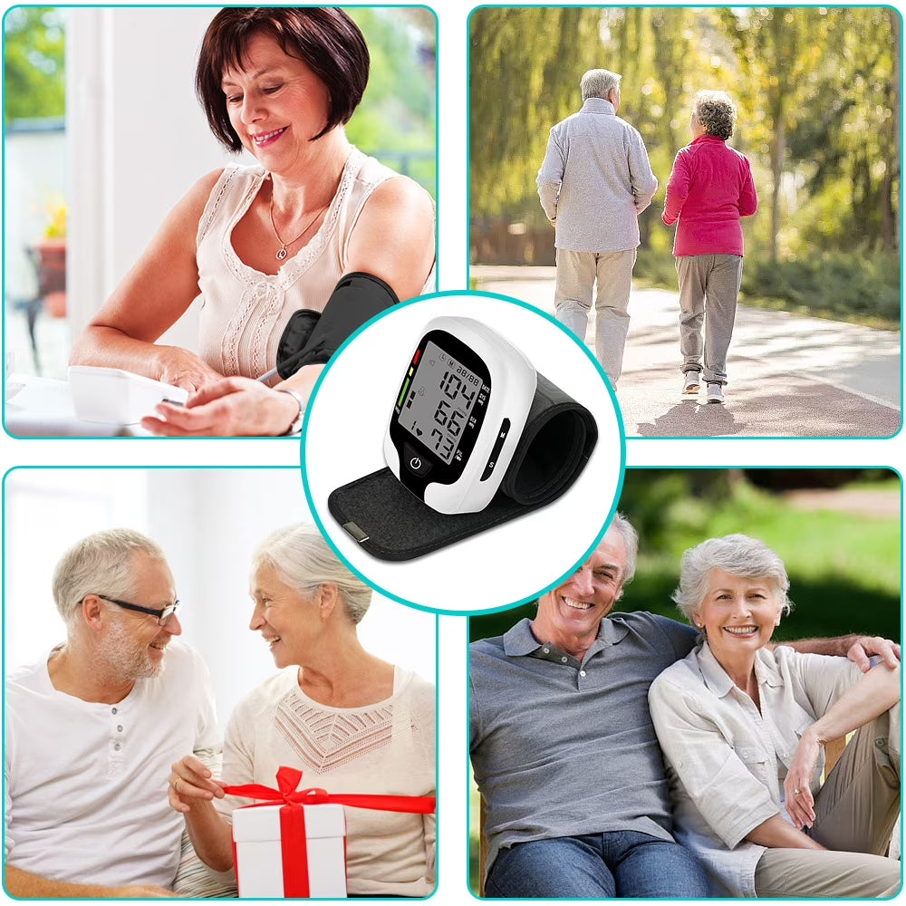 Blood Pressure Monitors -  Automatic Blood Pressure Machine Wrist BP Monitor Cuff with Heart Rate, Memory and Carrying Case