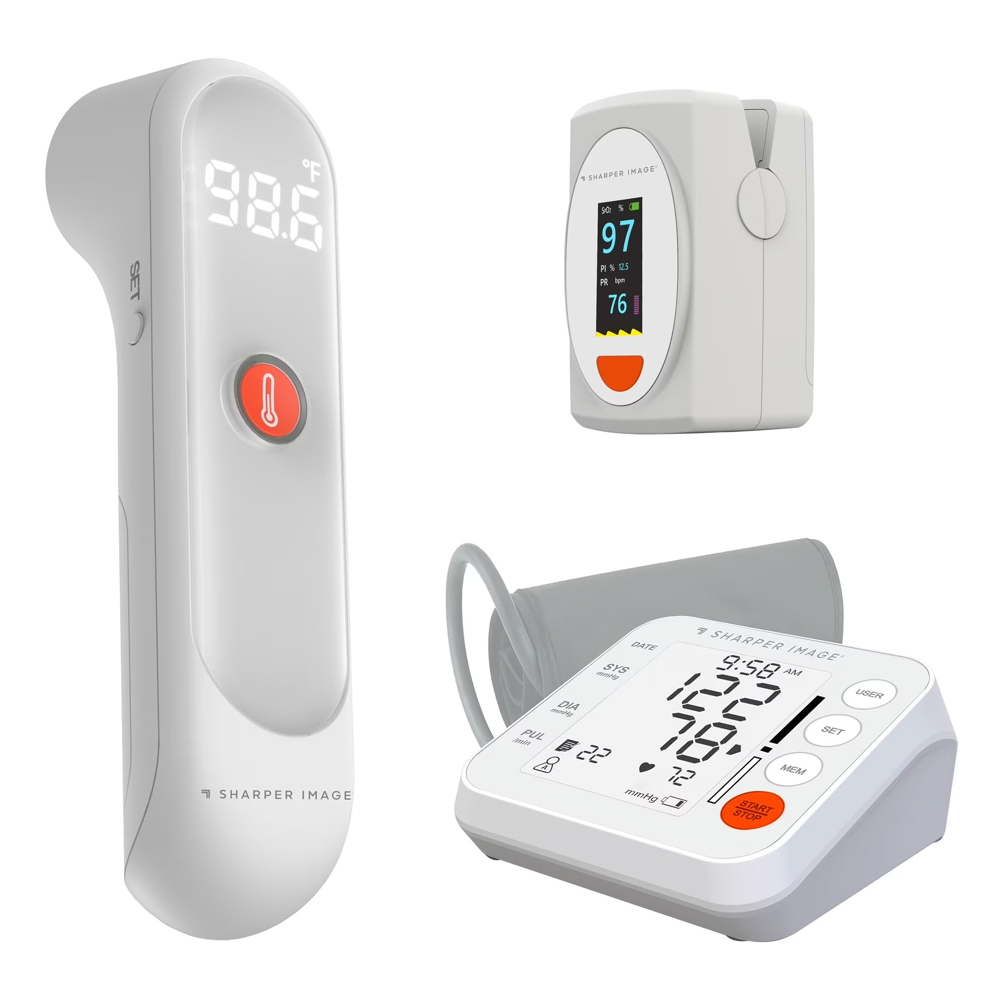 3 in 1 Set Blood Pressure Monitor Pulse Oximeter & Thermometer