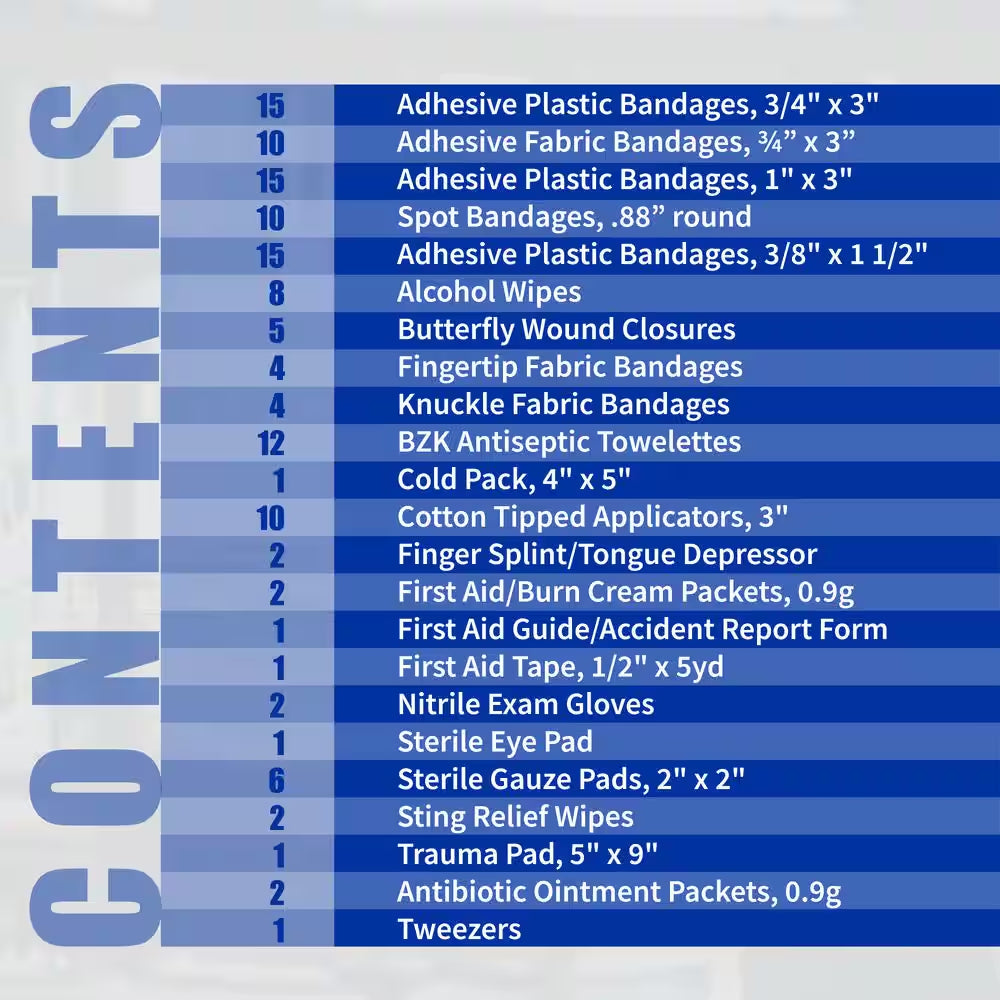 130-Piece Plastic OSHA First Aid Kit