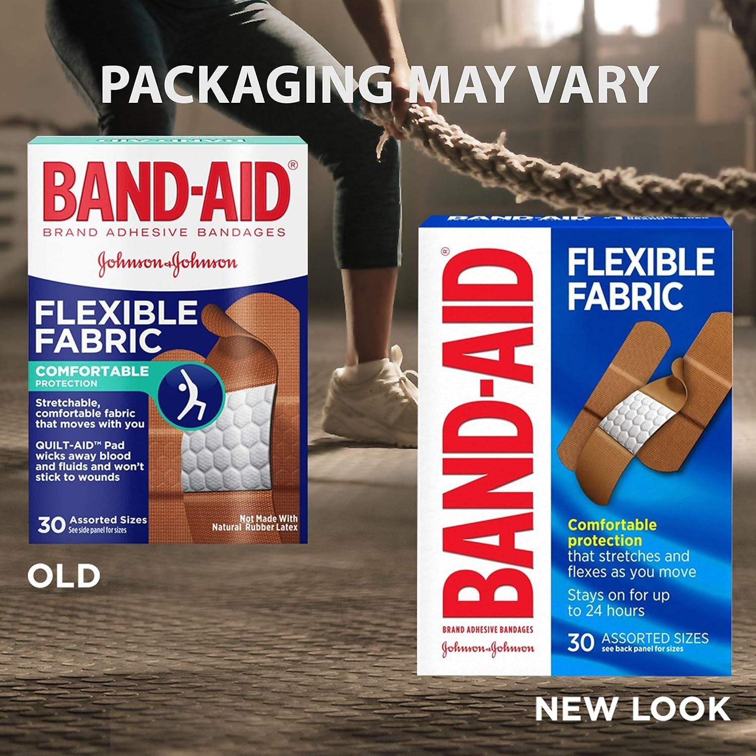 Band-Aid Brand Flexible Fabric Adhesive Bandages for First Aid, 2 Size (30-100)