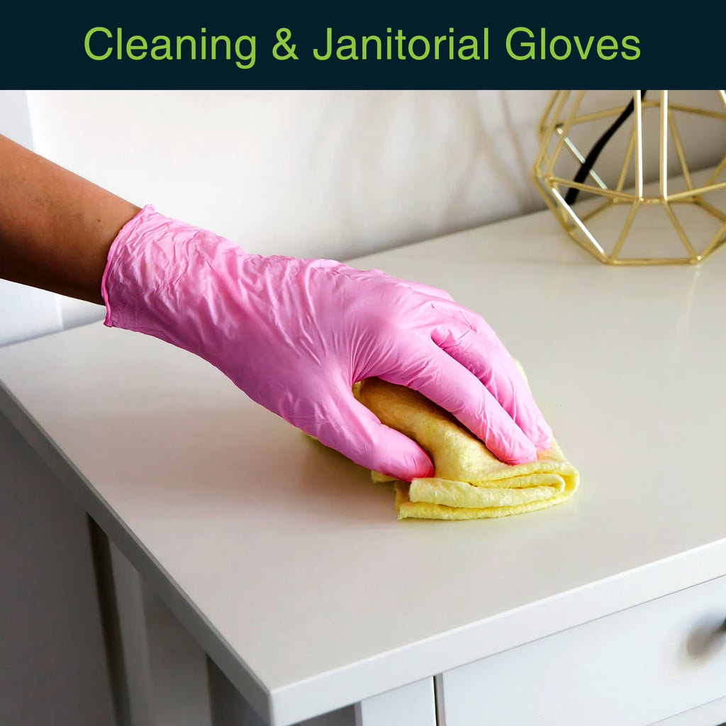 Disposable Vinyl Exam Gloves - Pink - Box of 50 - XL