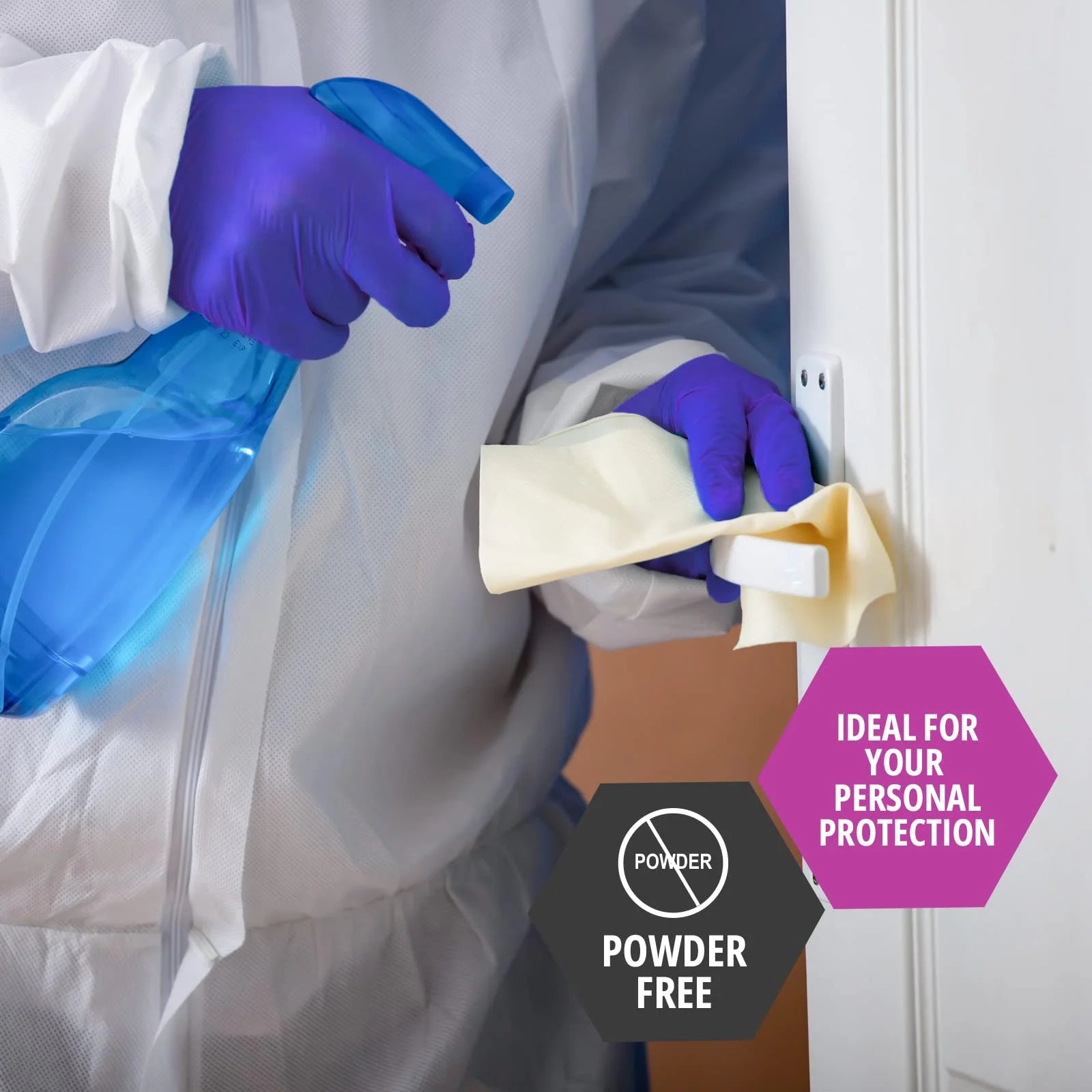 MED PRIDE Nitrile Gloves, 50 Count, Blue, Disposable Powder & Latex-Free Gloves for Hospital & Home Use, Medium