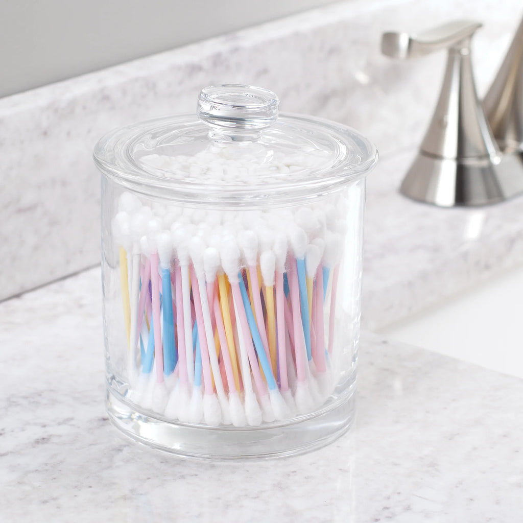 Small Glass Apothecary Vanity Jar, Clear