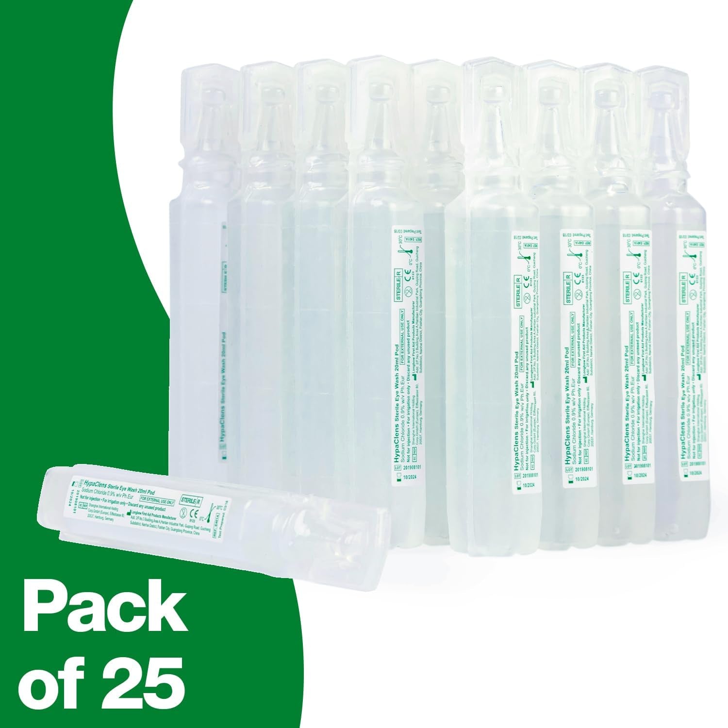 Hypaclens Saline Eye Wash Pods, (Pack of 25)