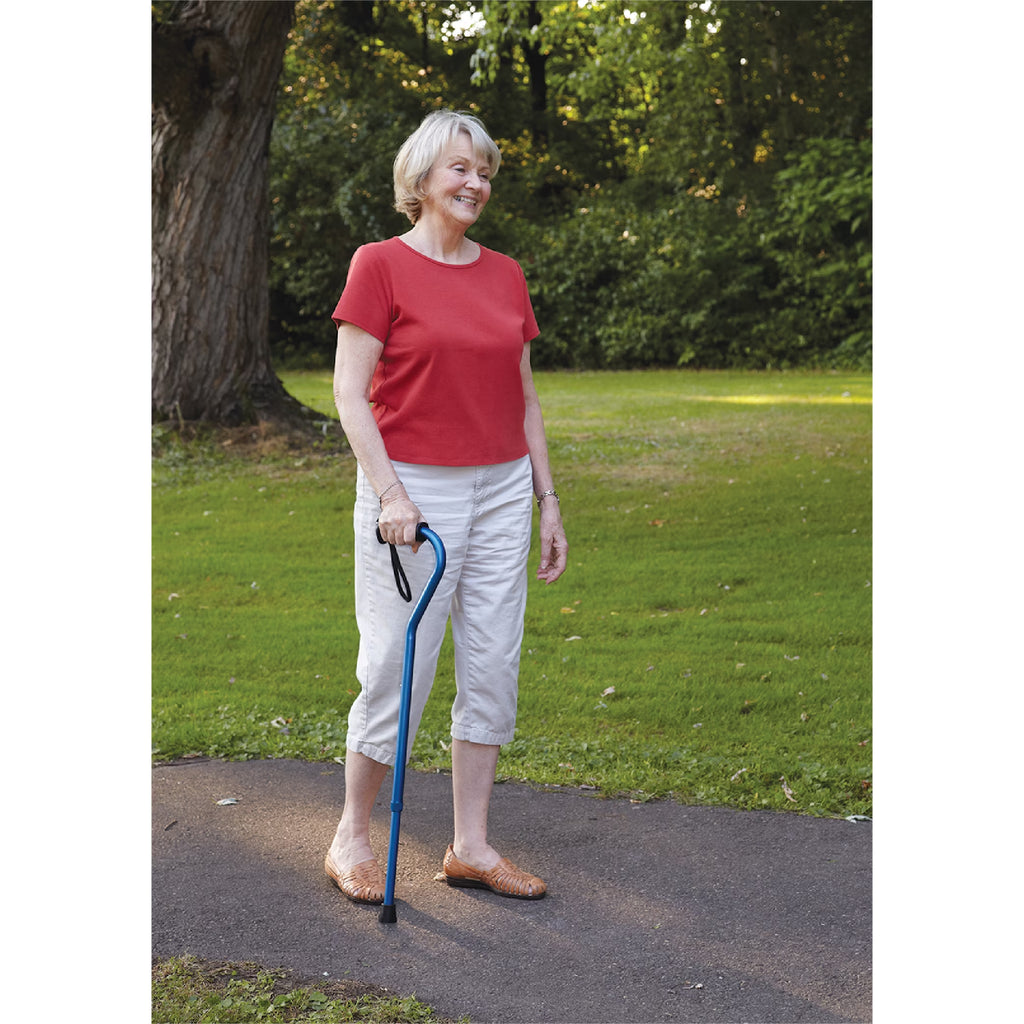 Ergo Offset Adjustable Handle Walking Cane for All Occasions, Black, 250 Lb Weight Capacity