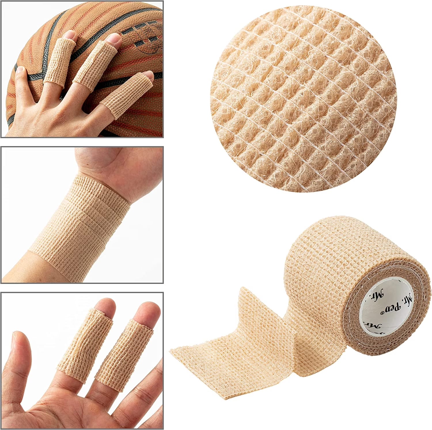 - Self Adhesive Bandage Wrap, 6 Pack, Skin Colored, 2“ X 5 Yards