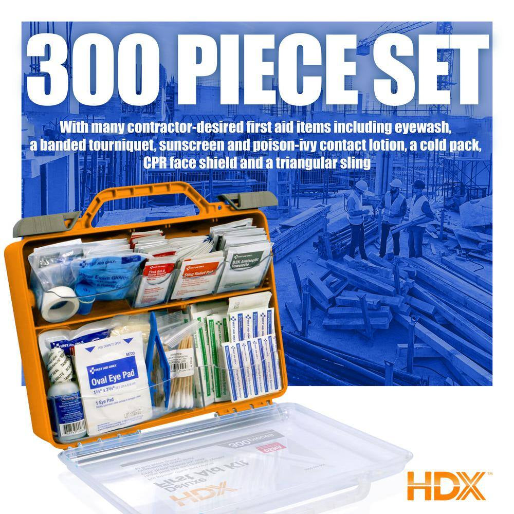 300-Piece Deluxe Clear Front Plastic OSHA First Aid Kit
