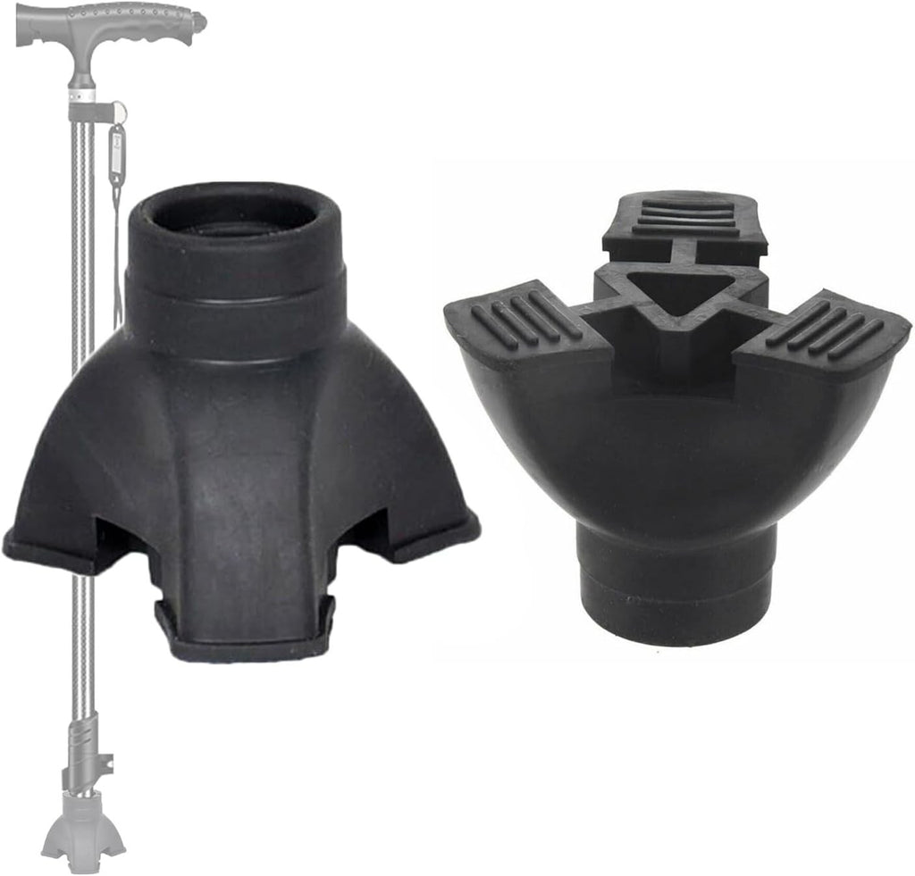 Non-Slip Rubber End Tips for Walking Canes, Sticks, and Crutches - Self-Standing