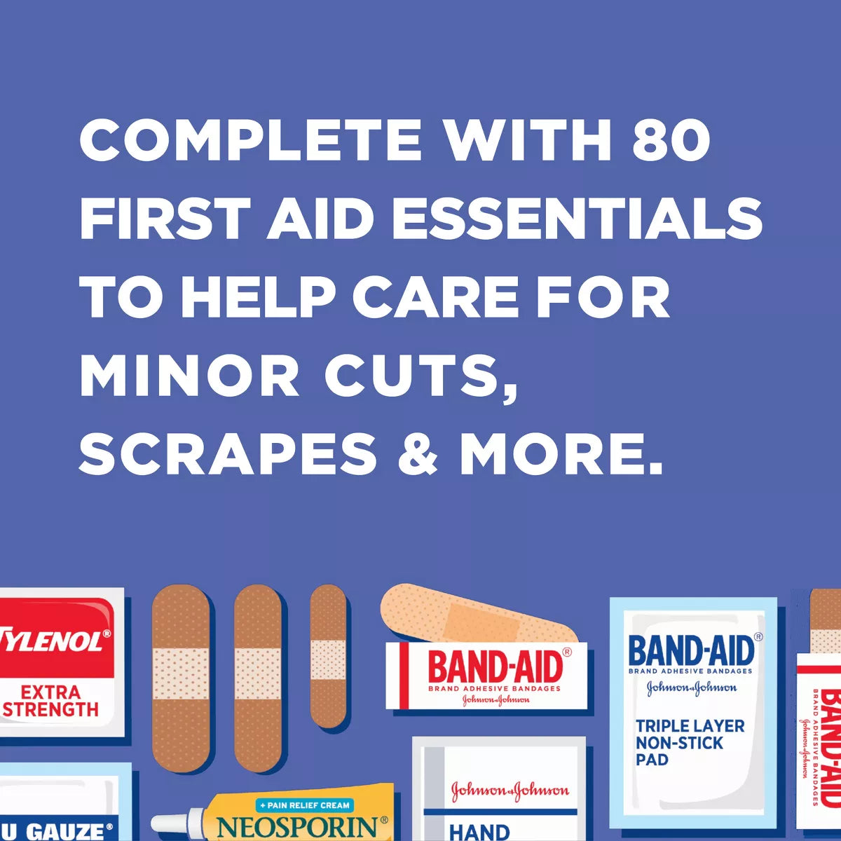 Johnson & Johnson First Aid Kit - 80Ct