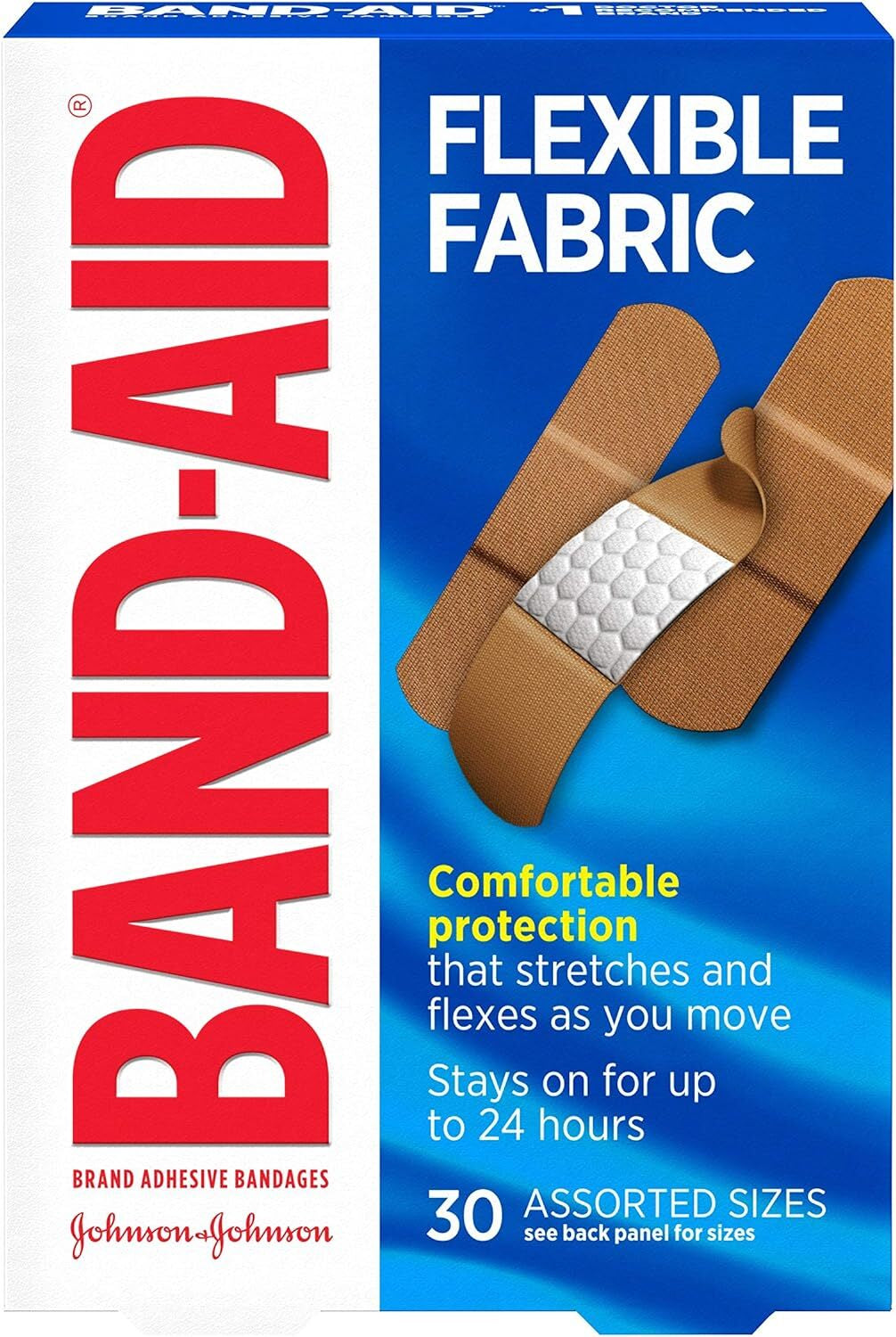 Band-Aid Brand Flexible Fabric Adhesive Bandages for First Aid, 2 Size (30-100)