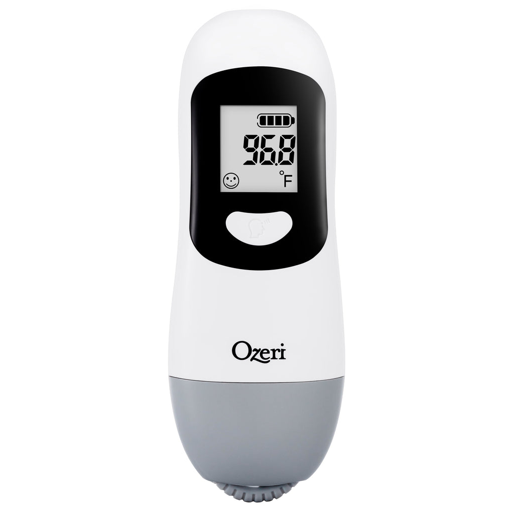 Forehead Thermometer, ISO 80601-2-56 Medical-Grade with Silent Fever Alarm and Battery-Free Kinetic Activation
