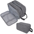 Toiletry Bag for Men, Travel Toiletries Bag | Water-Resistant Dopp Kit, Shaving Pouch Organizer for Accessories, Cosmetic, Hygiene, Grooming Essentials (Heather Grey)