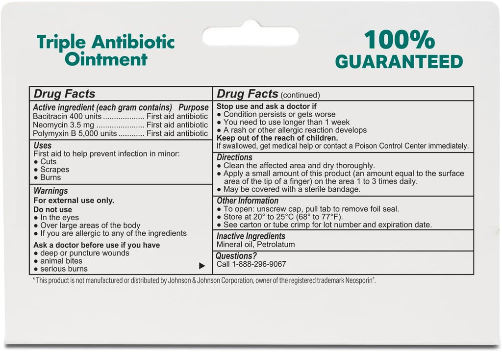 Triple Antibiotic Ointment 1.0 Oz (4 Pack), First Aid Ointment for Minor Scrapes