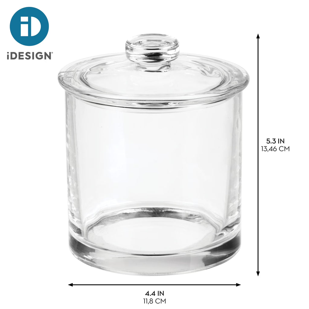 Small Glass Apothecary Vanity Jar, Clear