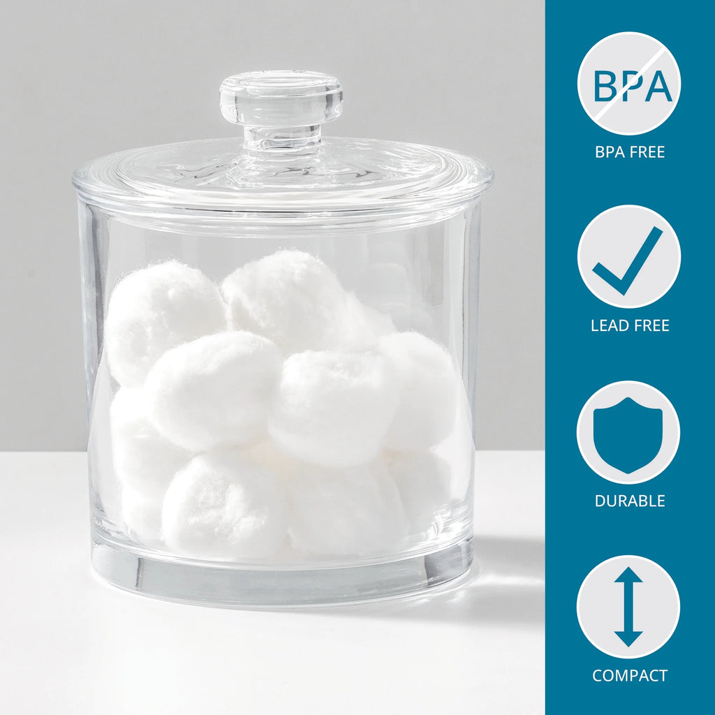 Small Glass Apothecary Vanity Jar, Clear