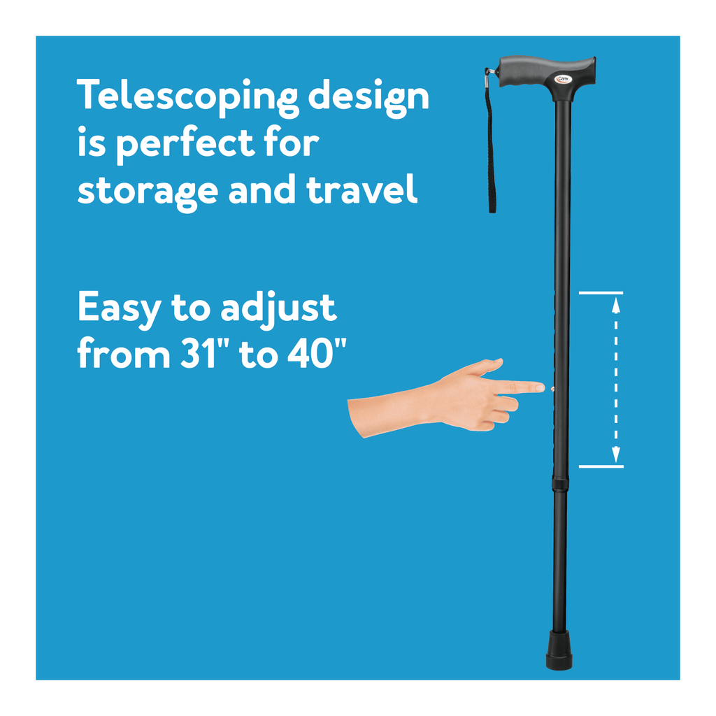 Soft Grip Derby Adjustable Walking Cane , Blue, 250 Lb Weight Capacity