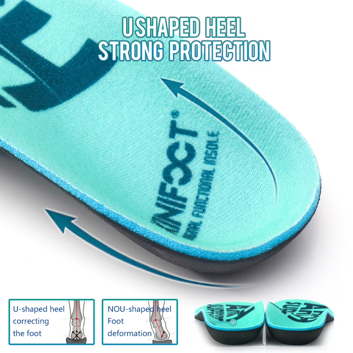2 Pairs Arch Support Orthotic Insoles for Plantar Fasciitis Pain Relief Orthotics, Flat Feet, Walking, Running Comfortable Inserts for Men