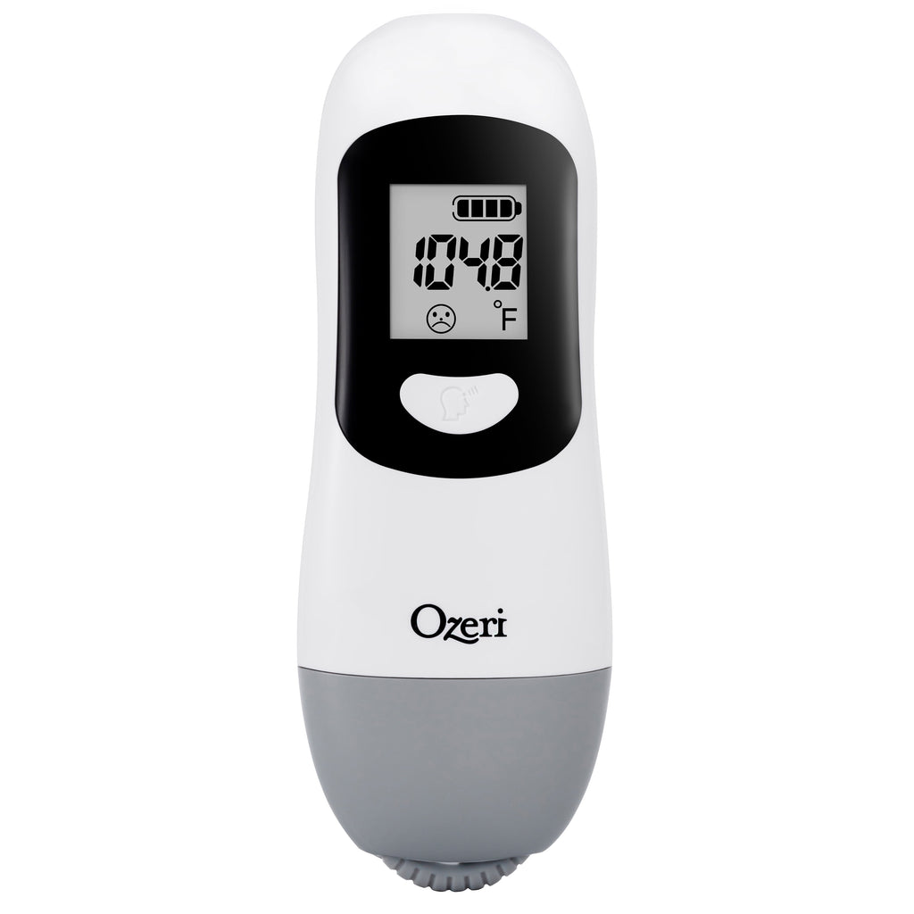 Forehead Thermometer, ISO 80601-2-56 Medical-Grade with Silent Fever Alarm and Battery-Free Kinetic Activation