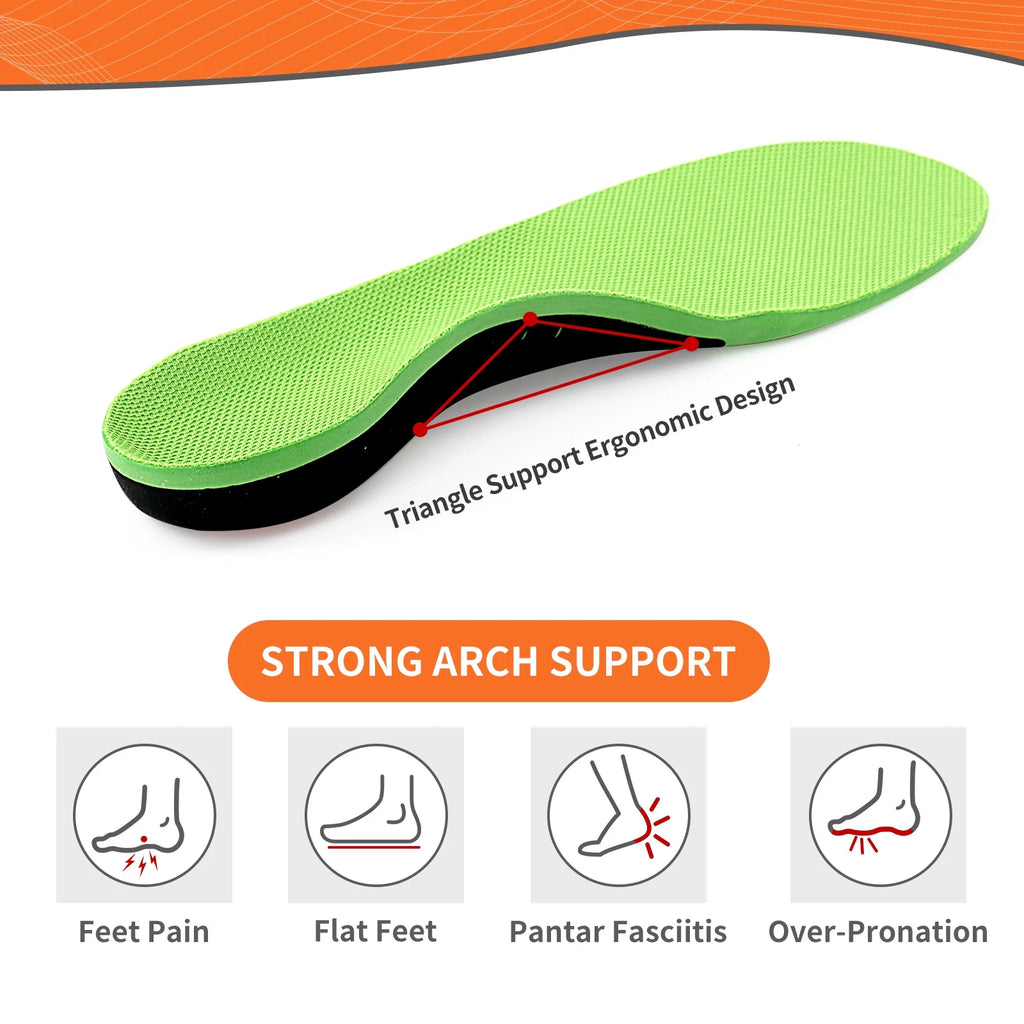 Heavy Duty Support Insole Arch Support , Shoe Insert Orthotics for Flat Feet (Men/ Women, M)