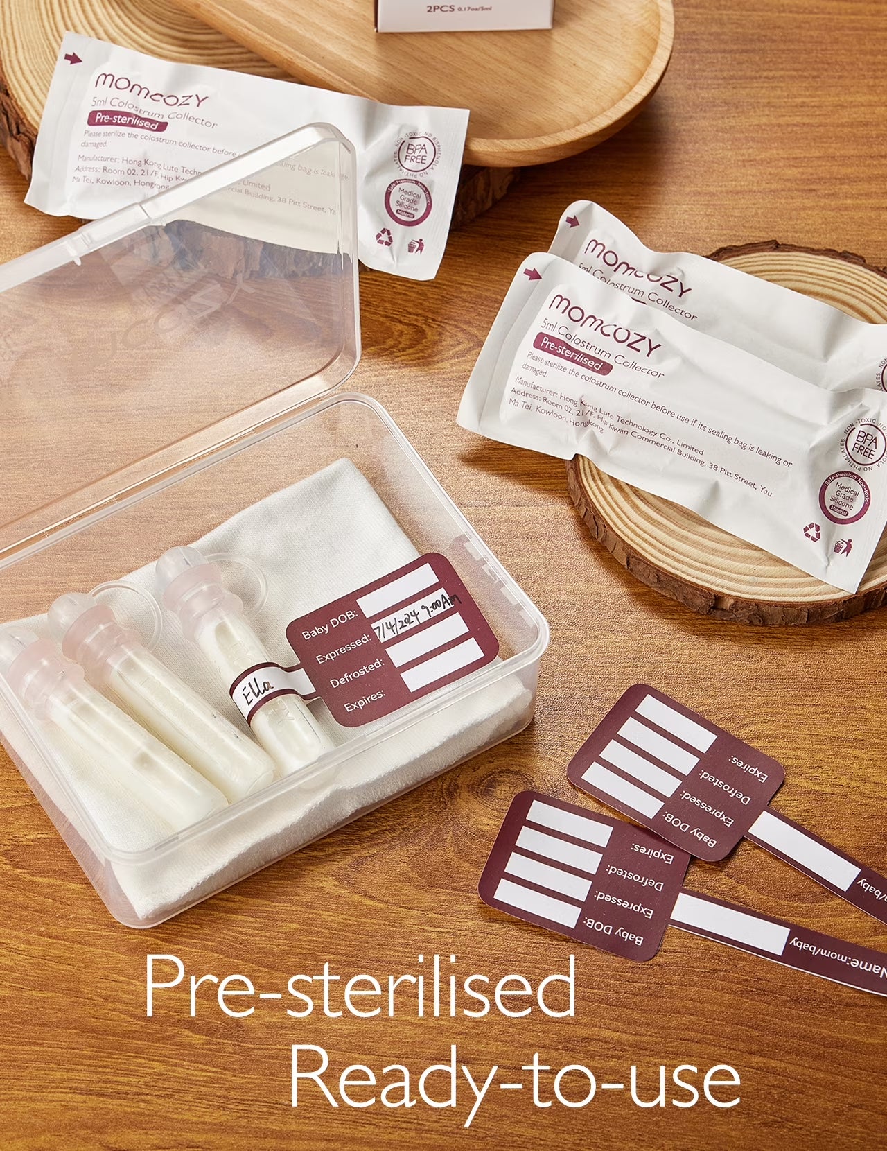 Colostrum Collector, Portable Reusable Breast Milk Collector and Storage Bottles, 5Ml, 2Pcs