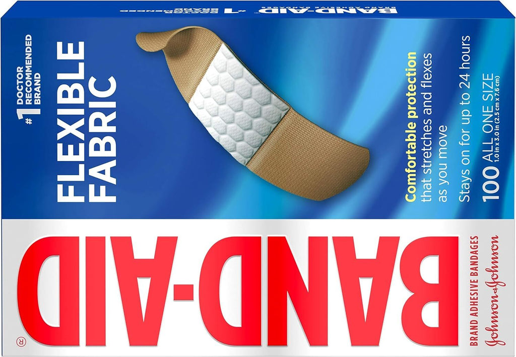 Band-Aid Brand Flexible Fabric Adhesive Bandages for First Aid, 2 Size (30-100)