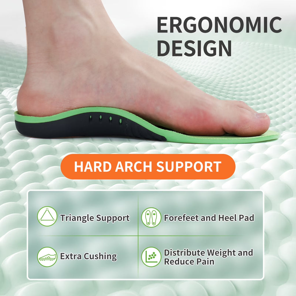 Heavy Duty Support Insole Arch Support , Shoe Insert Orthotics for Flat Feet (Men/ Women, M)