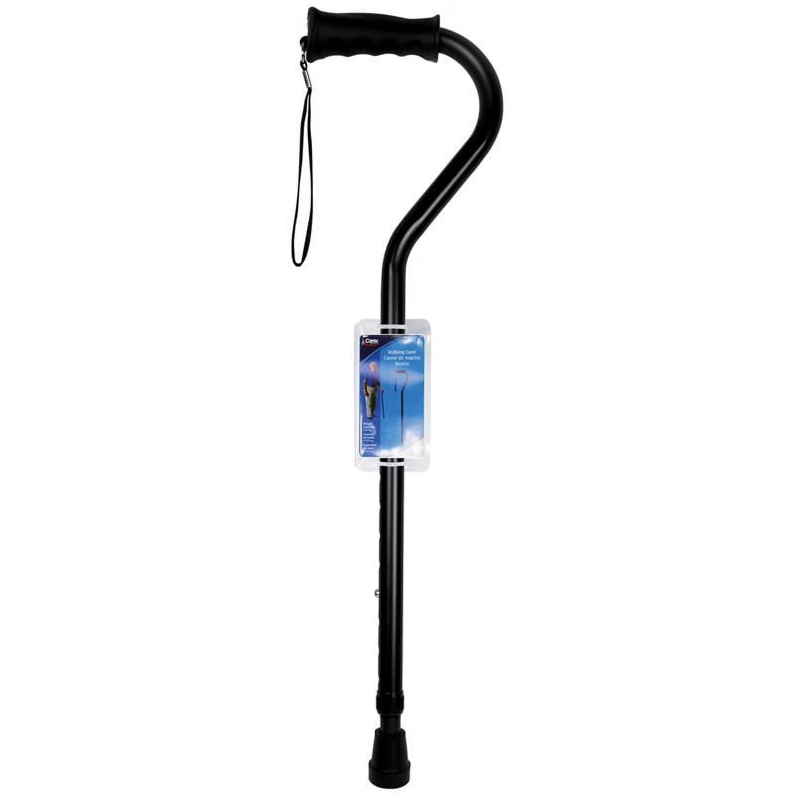 Ergo Offset Adjustable Handle Walking Cane for All Occasions, Black, 250 Lb Weight Capacity
