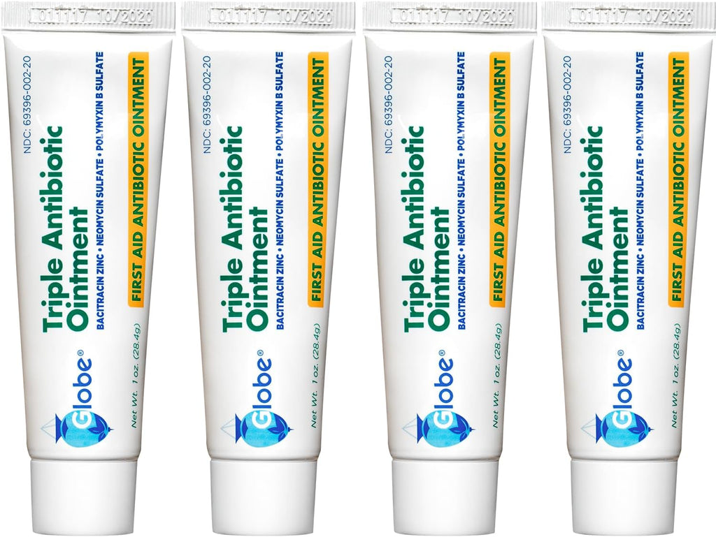 Triple Antibiotic Ointment 1.0 Oz (4 Pack), First Aid Ointment for Minor Scrapes
