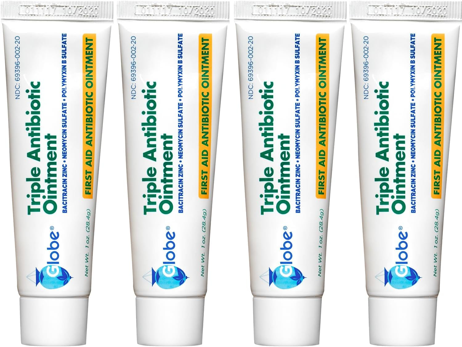Triple Antibiotic Ointment 1.0 Oz (4 Pack), First Aid Ointment for Minor Scrapes