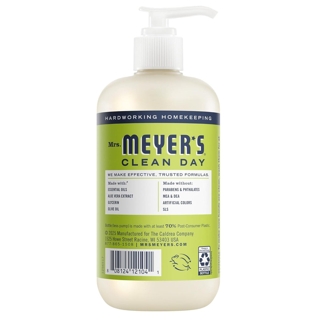 MRS. MEYER'S CLEAN DAY Hand Soap, Lemon Verbena Scent, 12.5 Fl Oz Bottle - 3 Pack