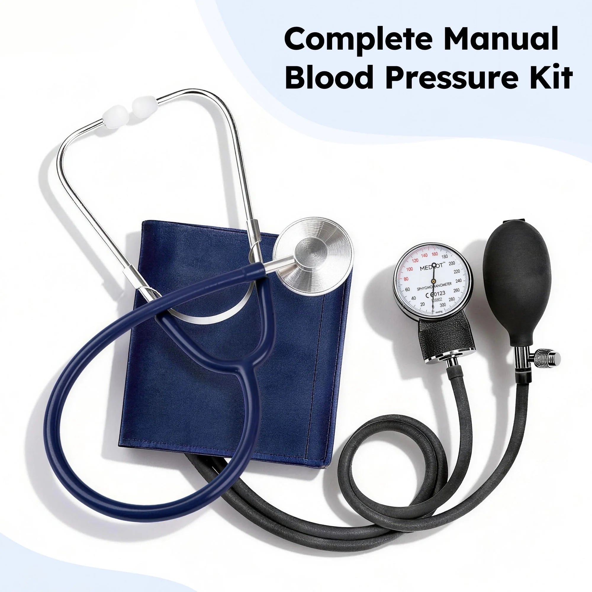 Manual Blood Pressure Cuff, Aneroid Sphygmomanometer and Stethoscope Kit, BP Cuff 10"-16"