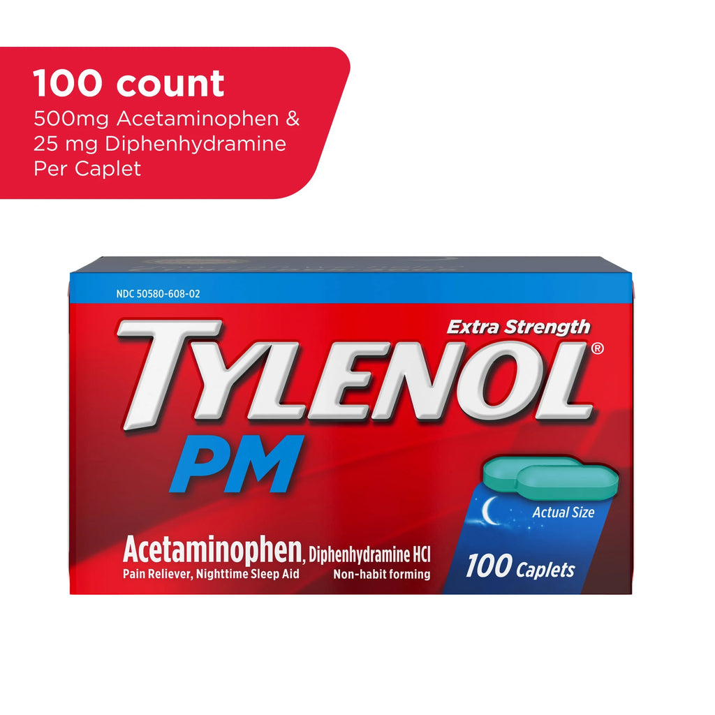 PM Extra Strength Nighttime Pain Relief and Sleep Aid Caplets, Fast, Strong, 100 Count