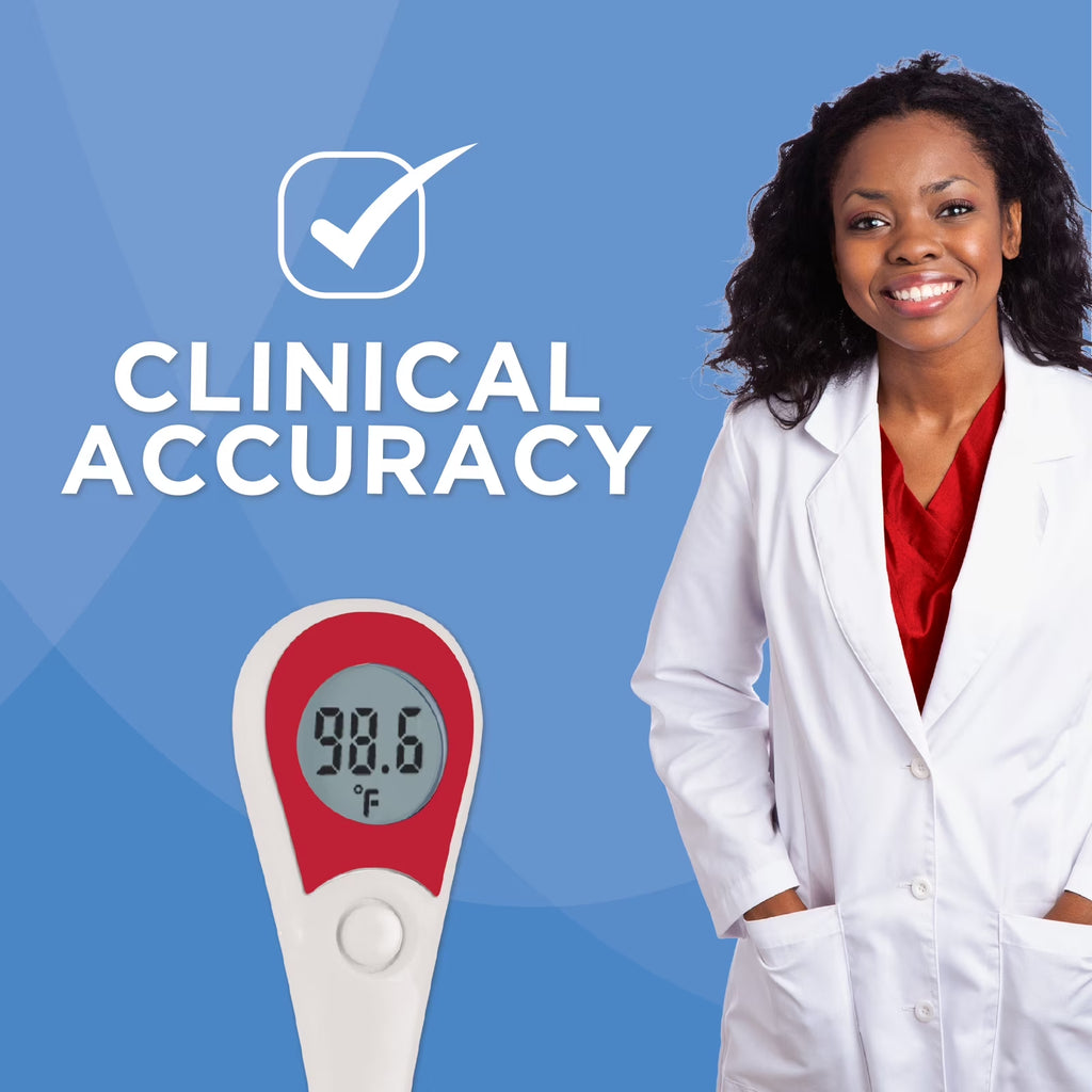 Digital Thermometer | 8-Second Readout | Jumbo Backlit Display | Flexible Tip