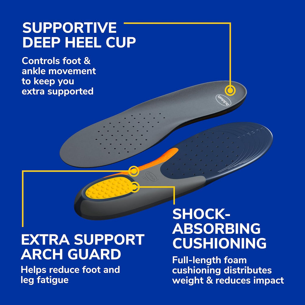 Heavy Duty Orthotic Insoles, Men’S 8-14, Wide, Shock Absorbing, 1 Pair