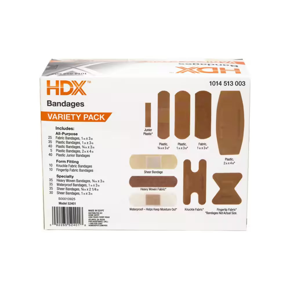 Bandage Variety Pack 300-Count First Aid Kit