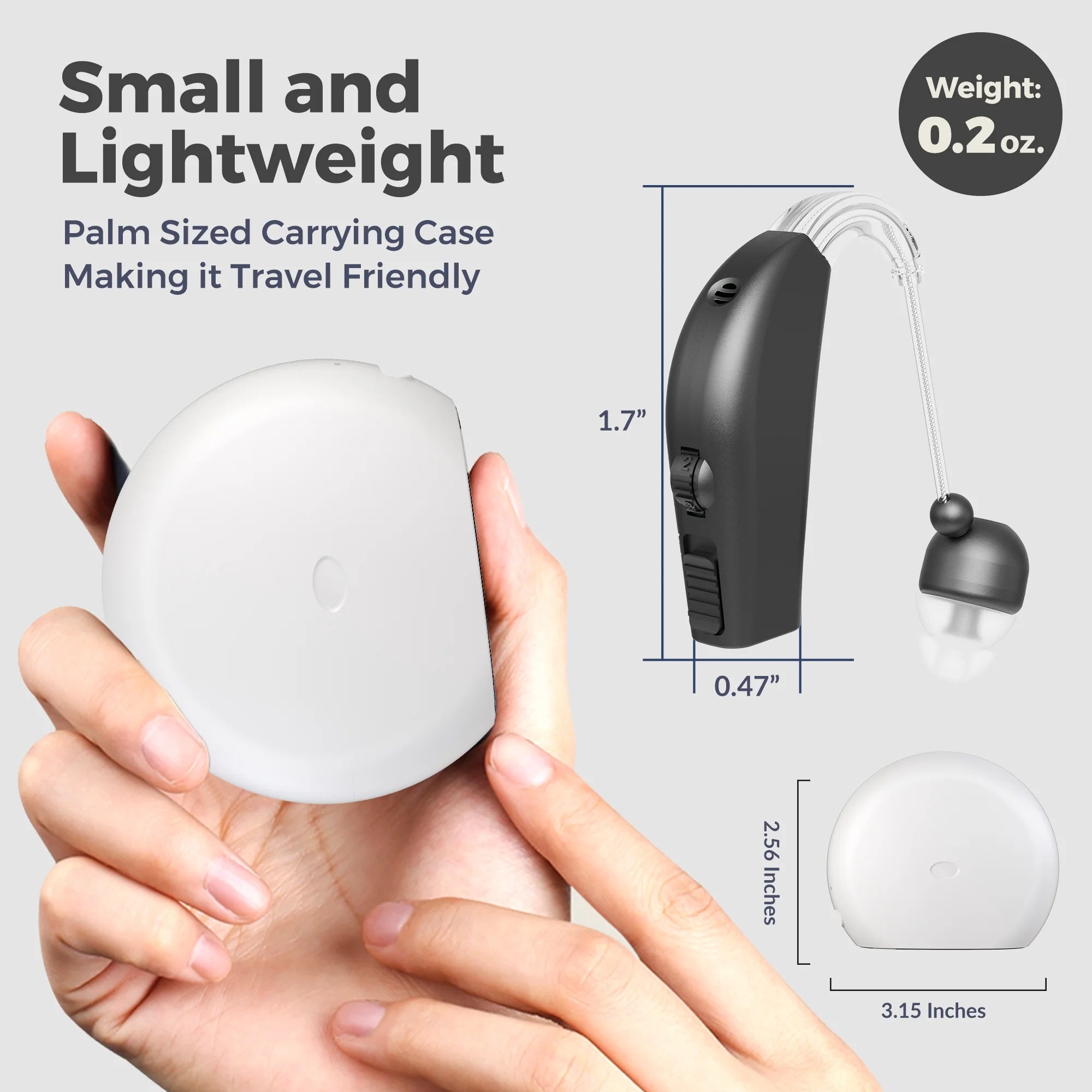 Rechargeable Pair Hearing Aid for Seniors, Personal Sound Amplifier - Black