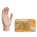 X3 Clear Vinyl Disposable Gloves, 3 Mil, Food-Safe, Non-Latex, Small, 100/Box