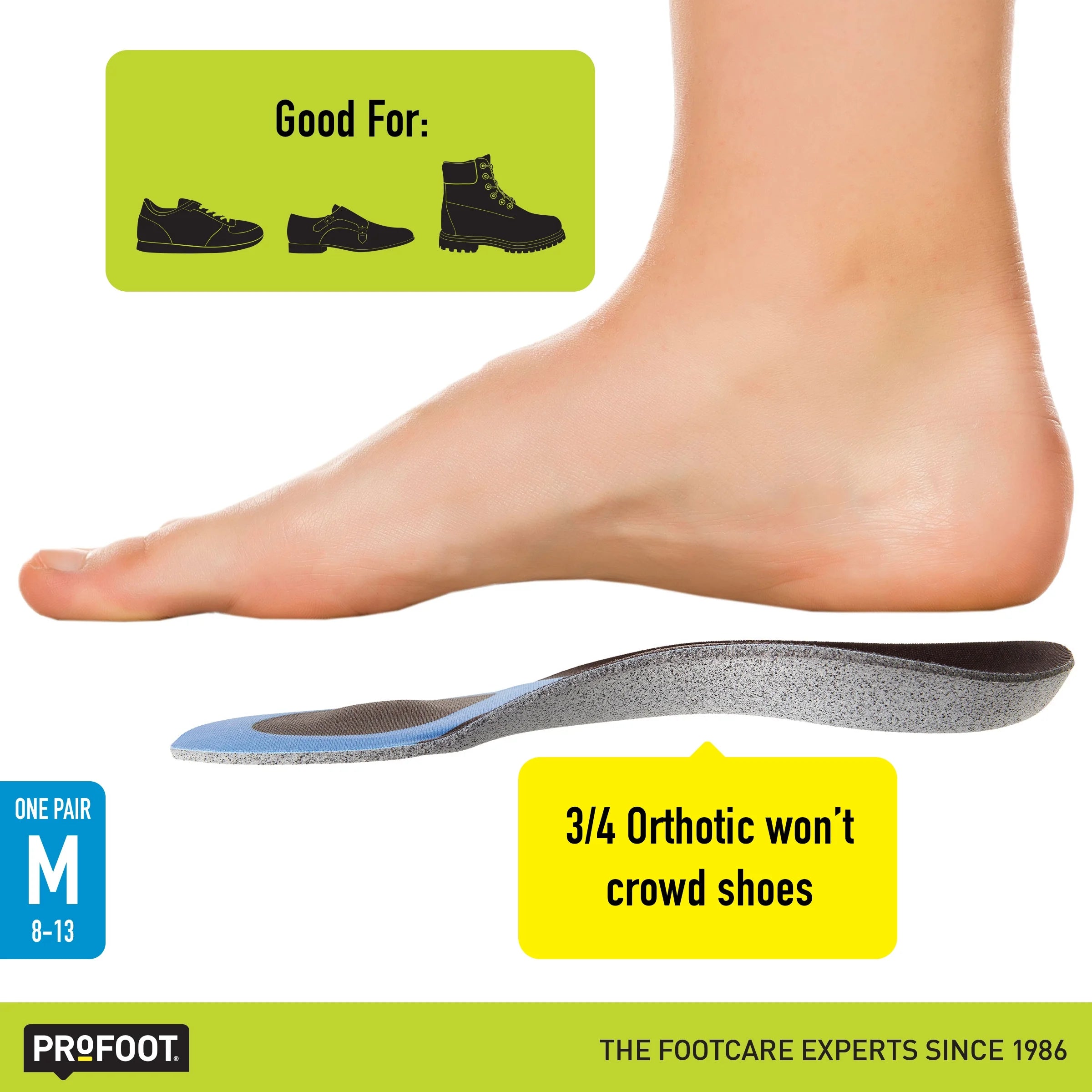 (3 Pack)  Triad Orthotic Insoles for Knee, Leg & Back Pain, Men'S 8-13, 1 Pair
