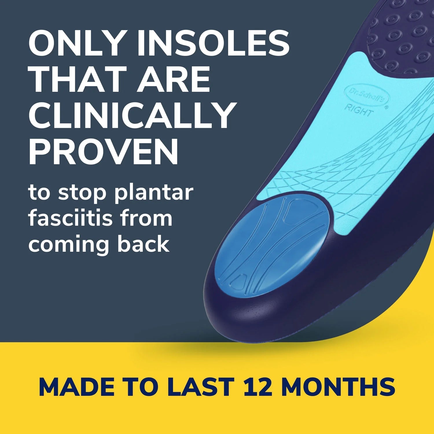 Dr. Scholl’S Plantar Fasciitis Pain Relief Insoles with Arch Support, Men Shoe Sizes 8-13, 1 Pair