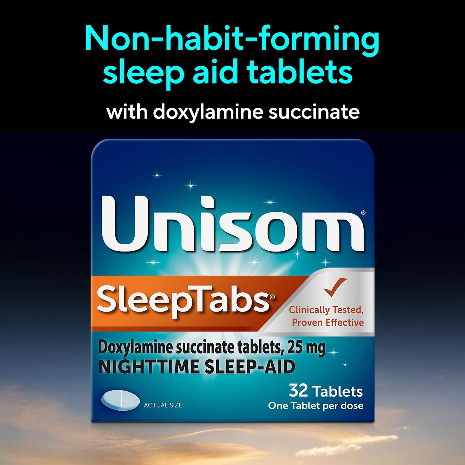 Sleeptabs, Nighttime Sleep-Aid, Doxylamine Succinate, 32 Tablets